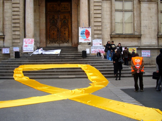 Petite mobilisation pour la manifestation des immigrés à Lyon