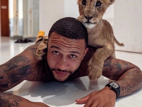 OL : Memphis Depay épinglé pour des photos avec un fauve