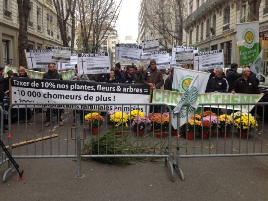 Lyon : 50 horticulteurs manifestent devant la préfecture Lyon : 50 horticulteurs manifestent devant la préfecture