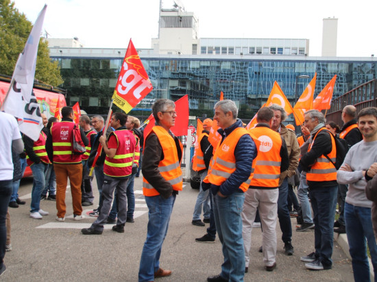Lyon : une centaine de salariés d'EDF manifestent contre Hercule