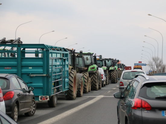 Opération escargot des agriculteurs : l'A7 bloquée, des pneus déversés à Lyon