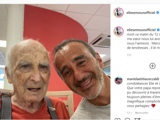 Elie Semoun annonce le décès de son père qui résidait dans un Ehpad à Lyon Elie Semoun annonce le décès de son père qui résidait dans un Ehpad à Lyon