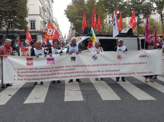 Plus de 600 retraités lyonnais dans la rue ce mardi après-midi