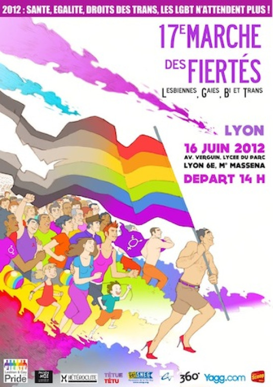 L’affiche de la Gay Pride 2012 de Lyon montée sur talons aiguilles !