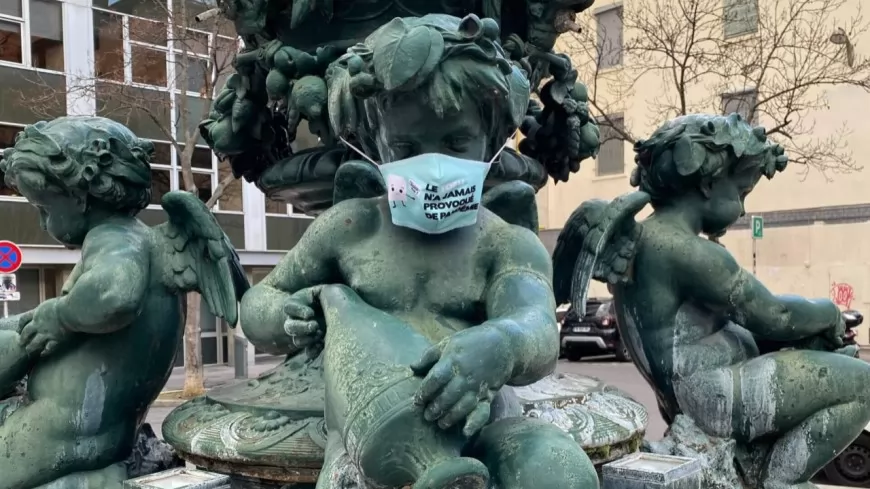 Pour prévenir les futures pandémies, des statues masquées à Lyon par l’association PETA