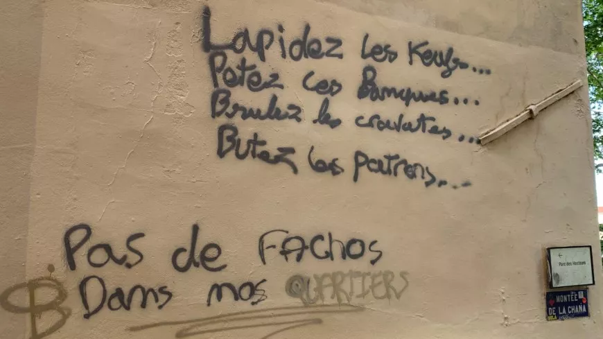 "Lapidez les keufs" : des tags menacent de nouveau les policiers à Lyon