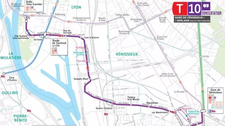 De Lyon à Vénissieux en passant par Saint-Fons : le tracé du tramway T10 dévoilé, la concertation débutera à la rentrée