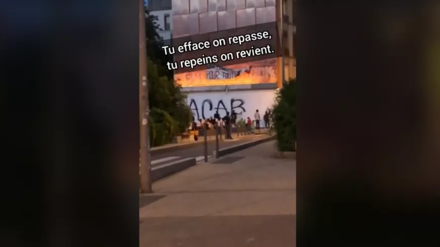 Lyon : l&rsquo;ultra-gauche revient inscrire &quot;ACAB&quot; sur sa fresque repeinte par la mairie (M&agrave;J)