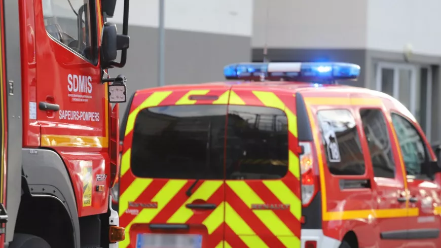 Près de Lyon : les pompiers interviennent pour un poids-lourd en feu