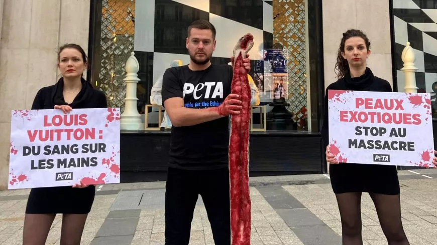 L’influenceur lyonnais Jeremstar rejoint PETA pour une protestation face à l’enseigne de luxe Louis Vuitton
