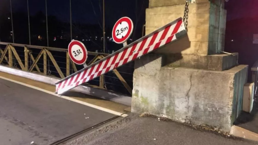 Près de Lyon : le pont de Couzon encore fermé à la circulation à cause d'un camion hors-gabarit !