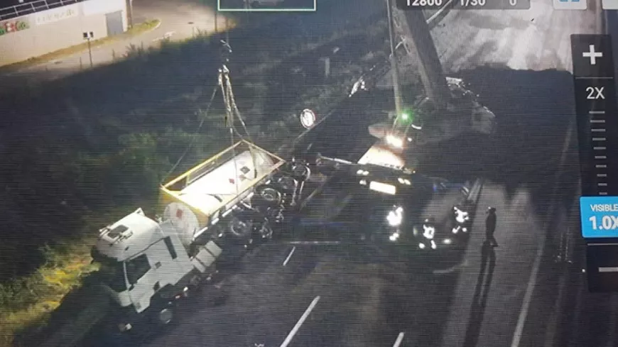 Accident d'un camion de matières dangereuses au sud de Lyon : réouverture totale de l'A7 dans les deux sens de circulation