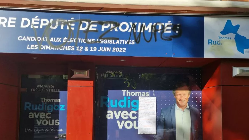 "Votez NUPES" : le local de campagne de Thomas Rudigoz (Ensemble!) tagué à Lyon