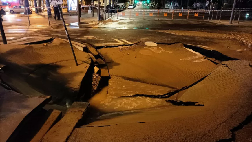 Lyon : la chaussée du quai Sarrail déformée après l’inondation de dimanche