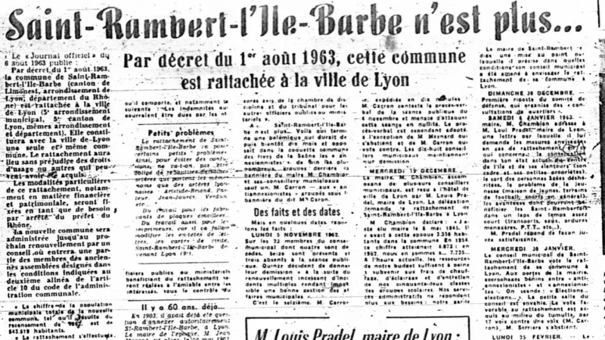 Lyon s'agrandit pour la dernière fois : le "coup d’État" de Louis Pradel à Saint-Rambert-l’Île-Barbe