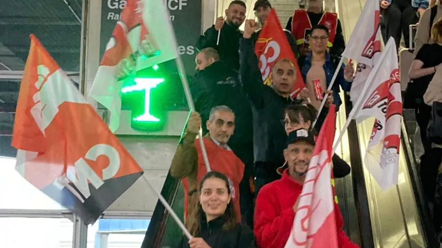 Lyon : les agents de nettoyage de la gare routière de Perrache en grève