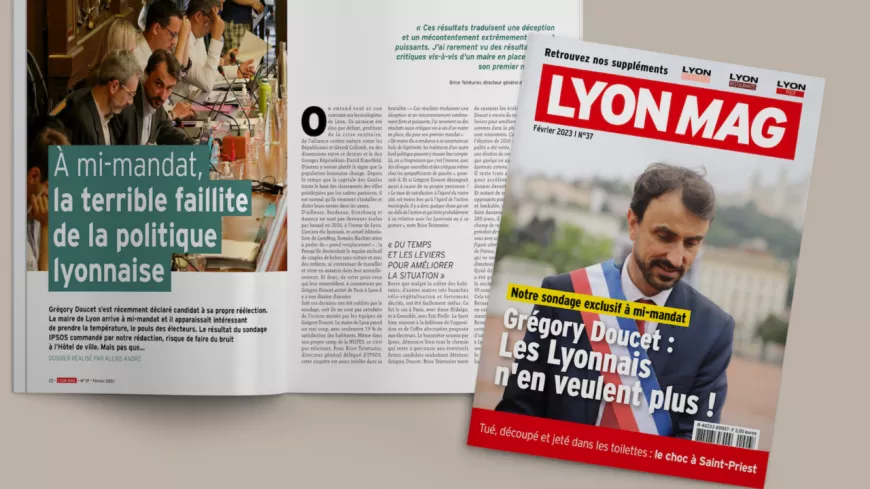 Le sondage du désaveu pour Grégory Doucet en Une de LyonMag en février !