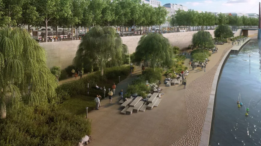 Lyon : un jardin fluvial de 8500 m² à la place du parking Saint-Antoine