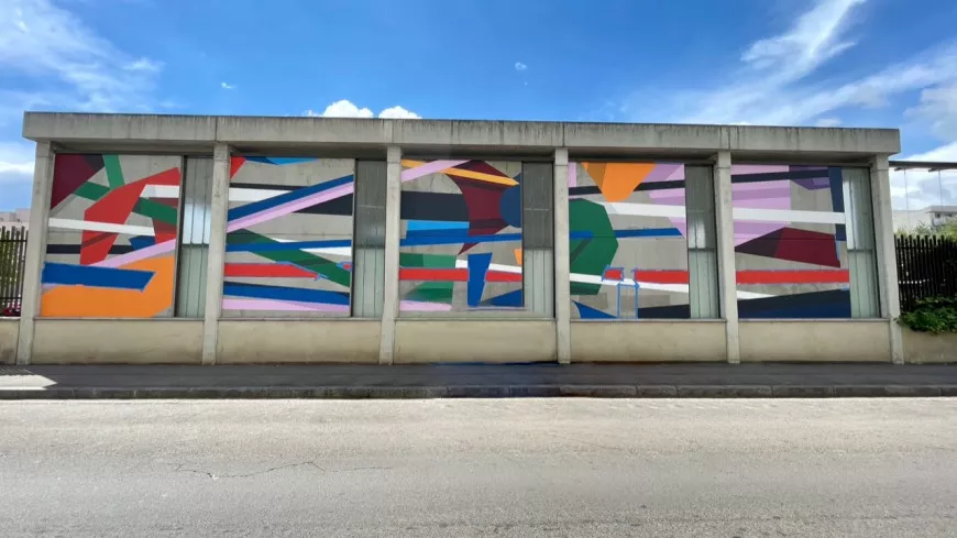 Villeurbanne : une nouvelle fresque sur le dépôt de bus TCL