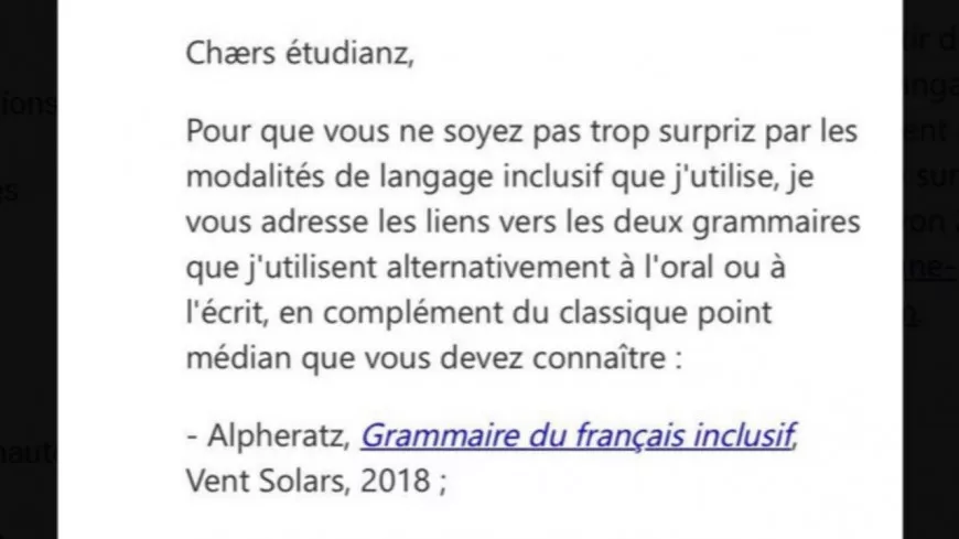 "Chærs étudianz" : le prof de droit de l'université Lyon 2 récidive avec l'écriture inclusive
