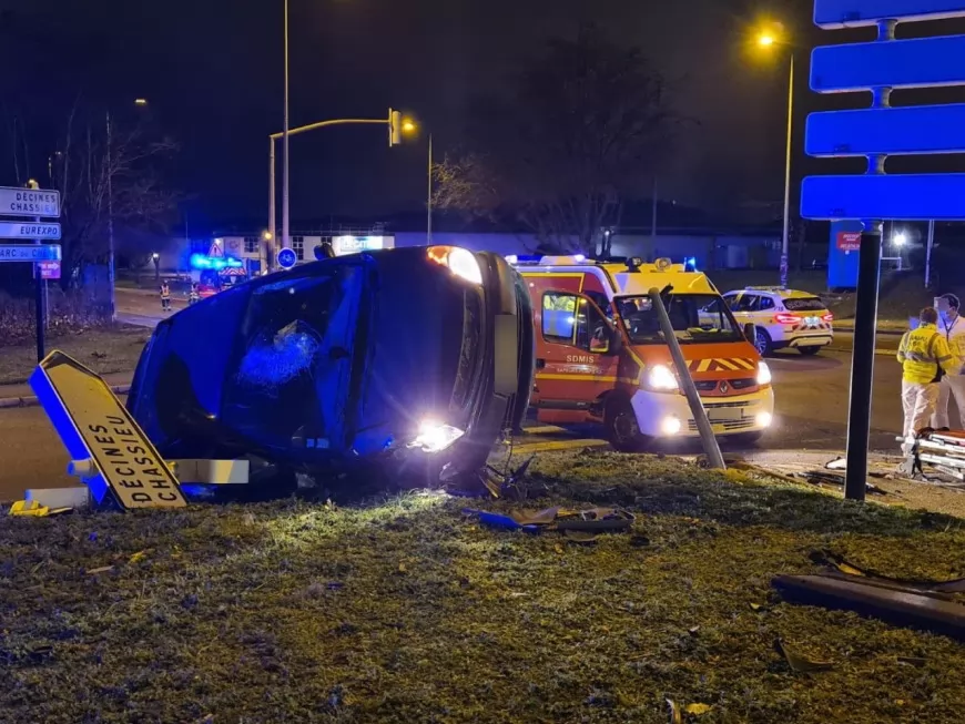 Près de Lyon : deux blessés dans un accident, un conducteur prend la fuite