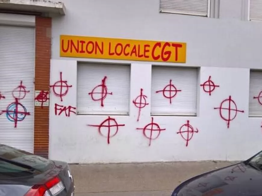 Lyon : un local de la CGT repeint par l’extrême droite
