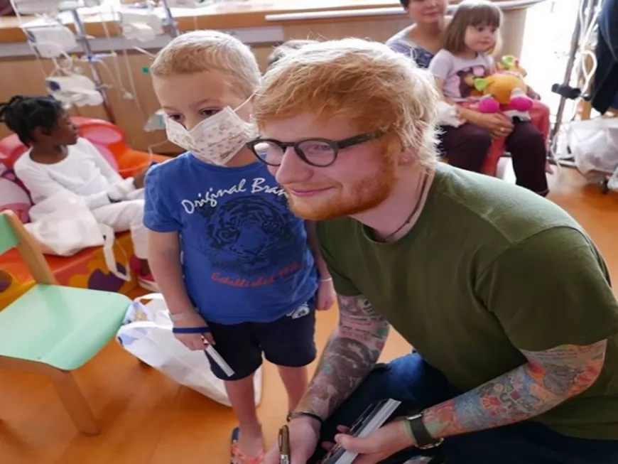Lyon : Ed Sheeran rend visite aux enfants atteints de cancers