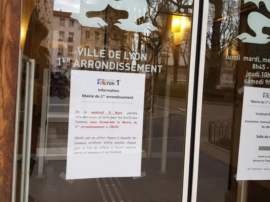 La mairie du 1er arrondissement de Lyon fermera plus tôt pour soutenir les droits des femmes