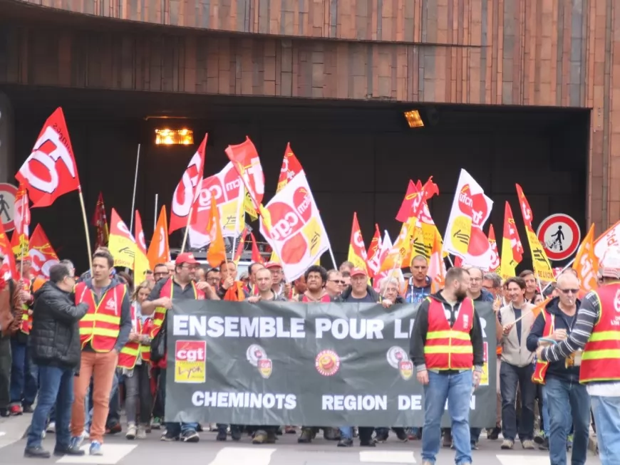 Lyon : 500 cheminots et étudiants dans la rue
