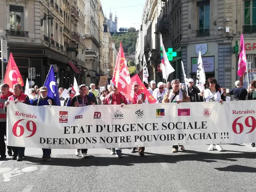 550 retraités manifestent à Lyon pour leur pouvoir d'achat