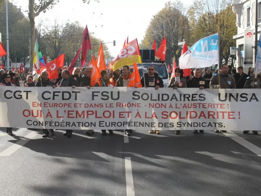 Manifestation contre l'austérité : près de 2000 personnes dans les rues de Lyon