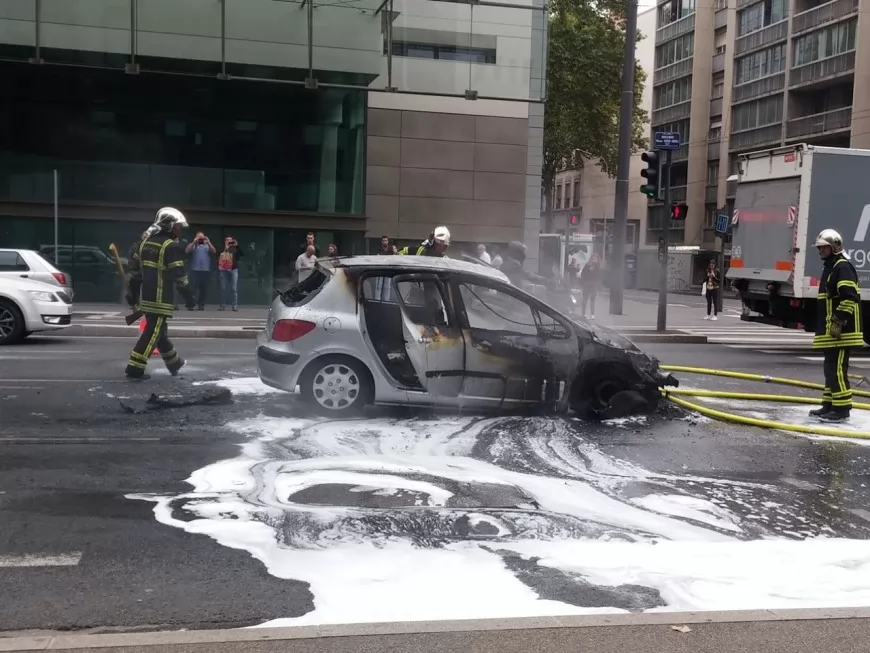 Lyon : elle s'extirpe de justesse de sa voiture en feu