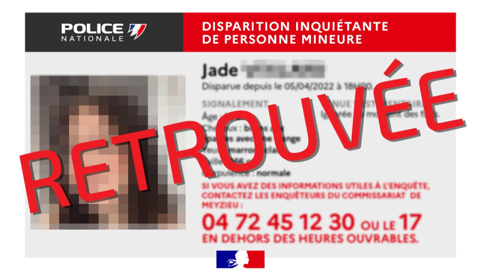 Près de Lyon : l’adolescente de 16 ans portée disparue à Décines a été retrouvée