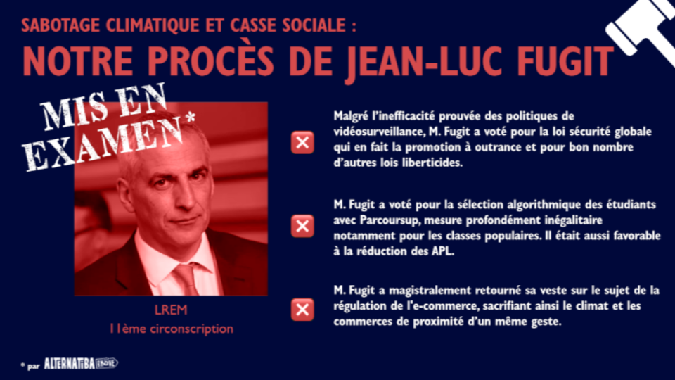 Réaction de Jean-Luc Fugit au rapport Parlementerre : "Quand la malhonnêteté intellectuelle sert une politique climaticide", critique Alternatiba ANV Rhône