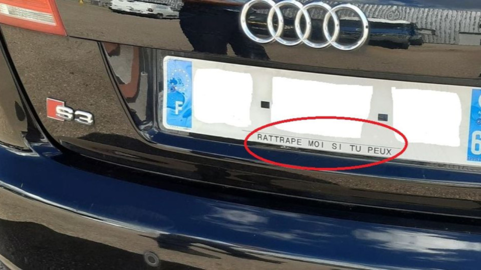 "Rattrape-moi si tu peux" : sa plaque d'immatriculation n'est pas aux normes, il est interpellé