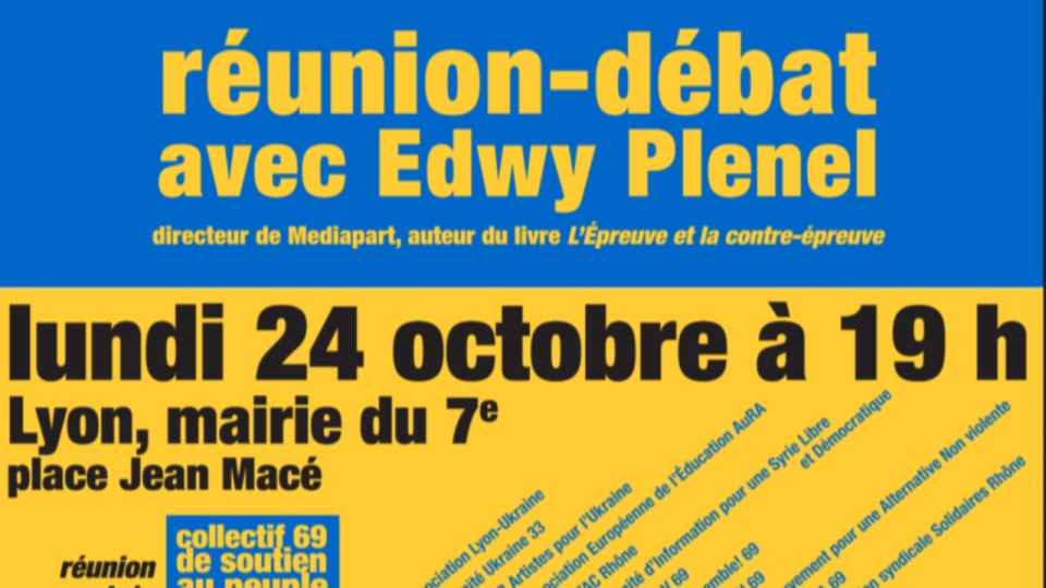 Lyon : une soir&eacute;e-d&eacute;bat avec Edwy Plenel sur le conflit ukrainien
