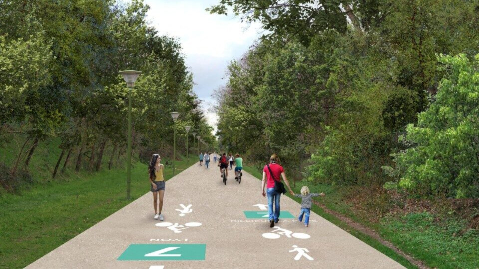 Voie Lyonnaise n°7 : la Métropole de Lyon repousse son projet de bétonnisation de la Voie Verte de Caluire à 2030