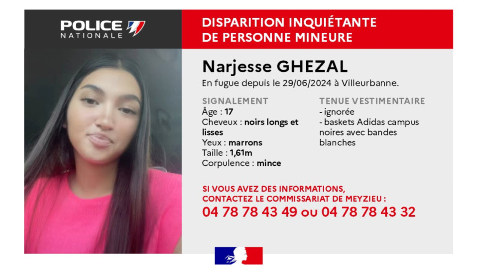 Narjesse a fugué à Villeurbanne : un appel à témoins pour retrouver l'adolescente