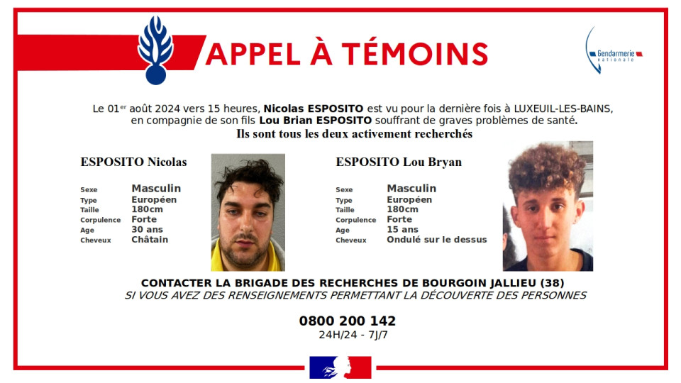 Près de Lyon : un père répertorié pédophile disparait avec son fils atteint de problèmes de santé