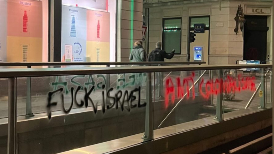 Lyon : tags et slogans anti-Israël après une manifestation pour la Palestine en presqu'île