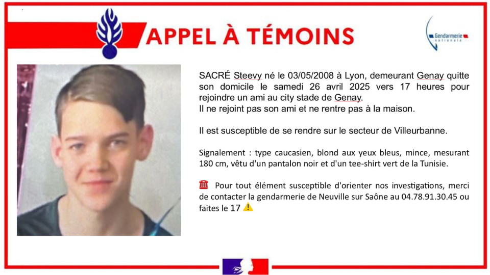 Steevy a fugué près de Lyon : un appel à témoin pour retrouver l'adolescent
