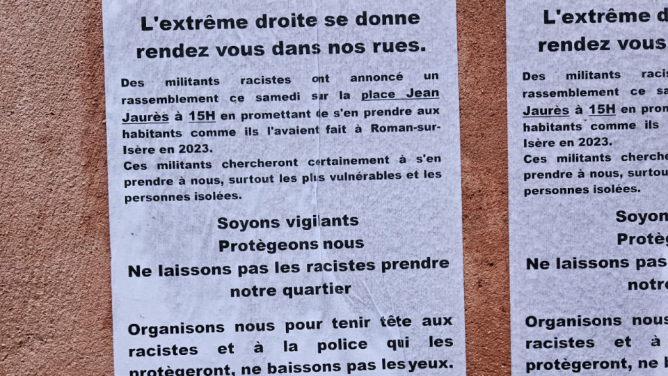 "Ne laissons pas les racistes prendre notre quartier" : collage massif de l'ultragauche contre la marche pour Quentin de samedi &agrave; Lyon