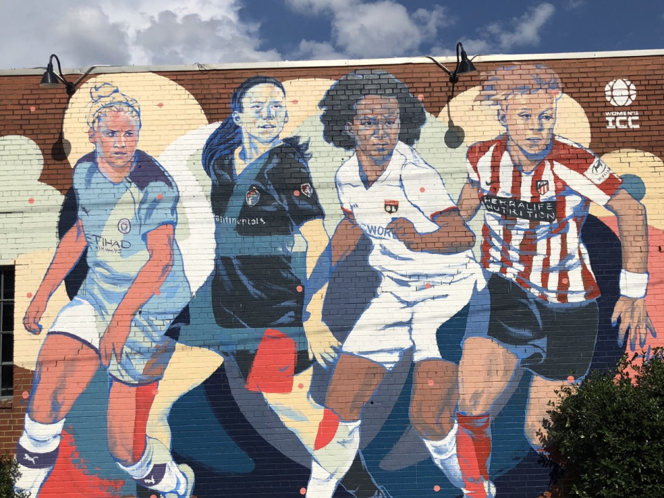 Wendie Renard sur une fresque de street-art aux Etats-Unis