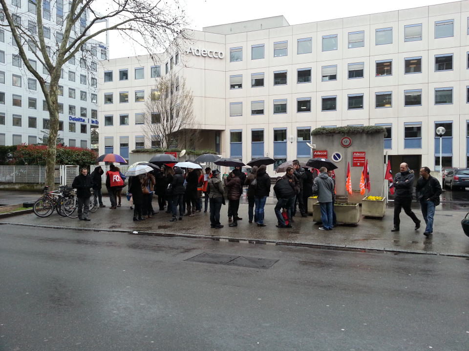 Les salari&eacute;s d'Adecco en gr&egrave;ve mardi &agrave; Villeurbanne
