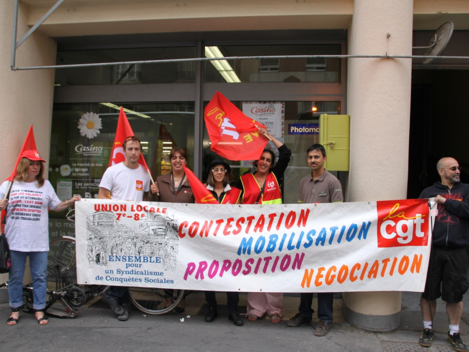 Des salariés de Casino manifestaient à Lyon