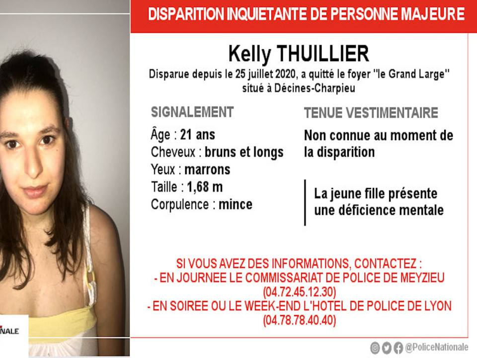 Disparition inquiétante d’une jeune femme de 21 ans près de Lyon