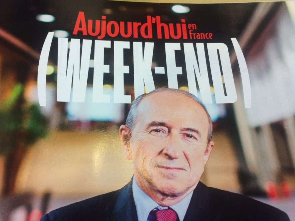 Collomb et "Lyon l'autre capitale" en Une d'Aujourd'hui en France week-end
