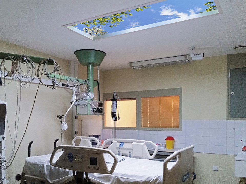 Centre Hospitalier Lyon-Sud : un ciel artificiel pour relaxer les patients