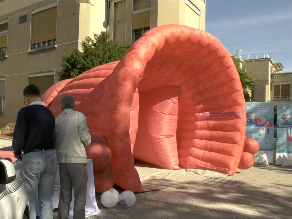 Lyon : une prostate géante pour faire tomber le tabou - VIDEO