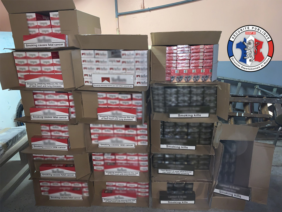 Près de Lyon : plus de 10 000 paquets de cigarettes saisis